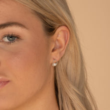 Floating Pearl Circular Stud Earrings