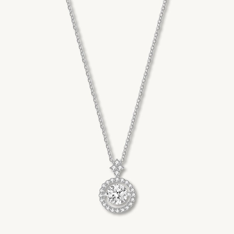 Floating Solitaire Moissanite Necklace 0.8 Carat