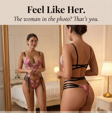Florenza – Women's Embroidered Floral Lingerie and Garter Set