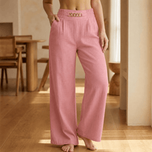 Florenza – Women’s Gold Accent Wide Leg Trousers