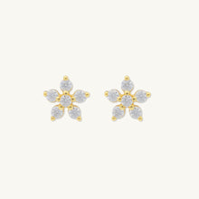 Flower Sapphire Stud Earrings