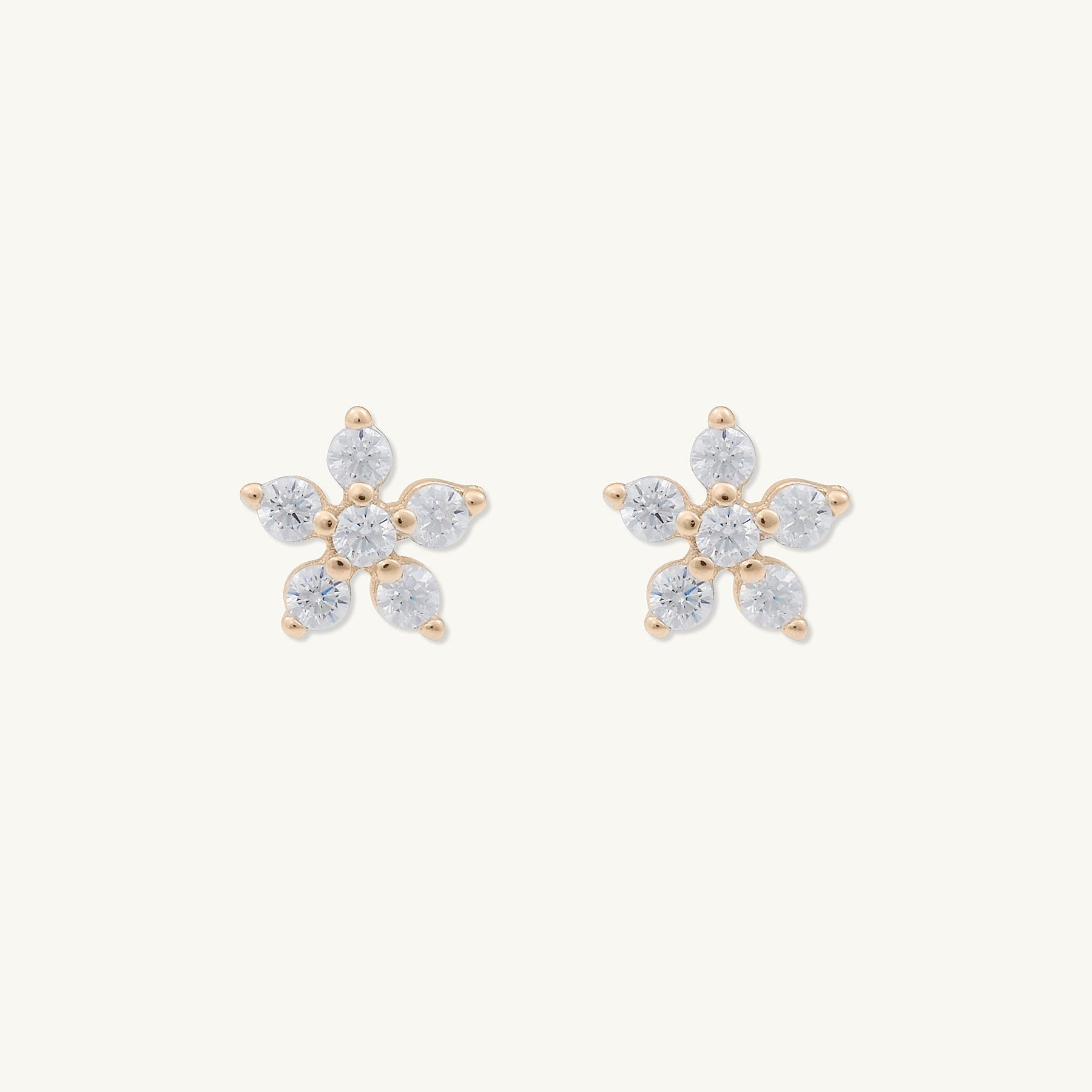 Flower Sapphire Stud Earrings