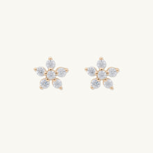 Flower Sapphire Stud Earrings