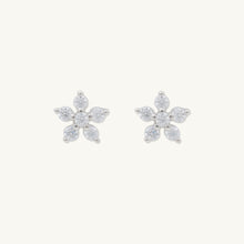 Flower Sapphire Stud Earrings