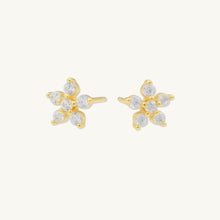 Flower Sapphire Stud Earrings