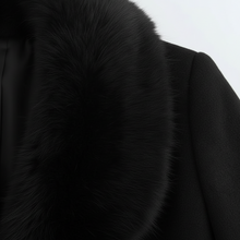 Long Wool Coat with Fur Collar