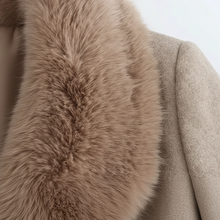 Long Wool Coat with Fur Collar
