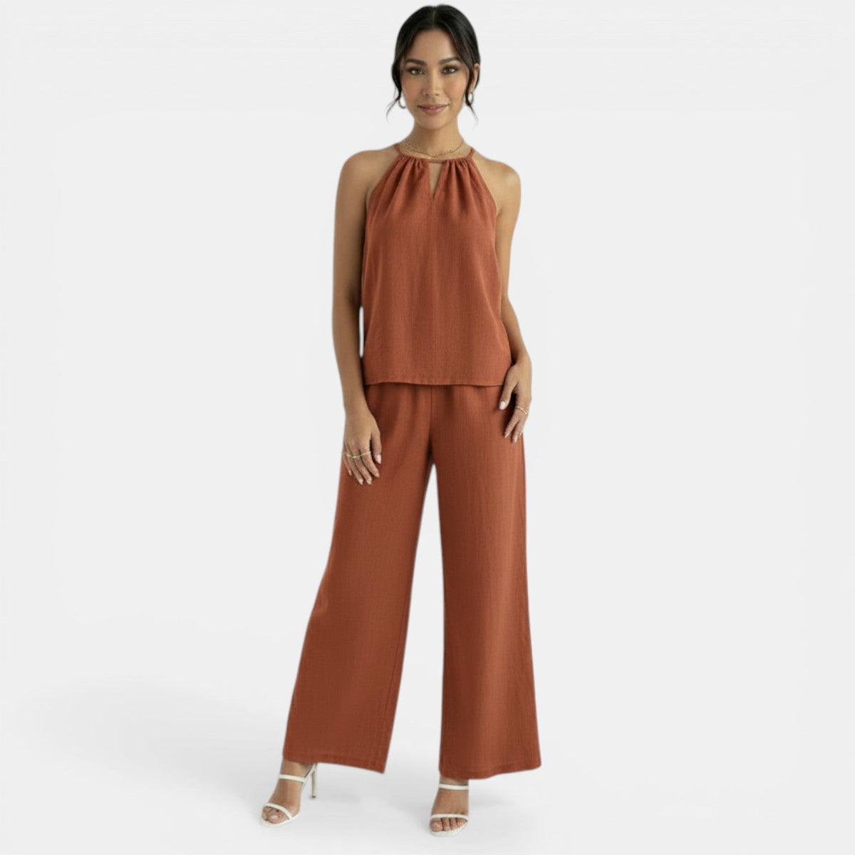 Women's Linen Halter Set