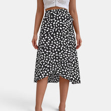 Women's Printed Wrap Skirt with Tie
