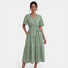 Women's V-Neck Polka Dot Midi Dress