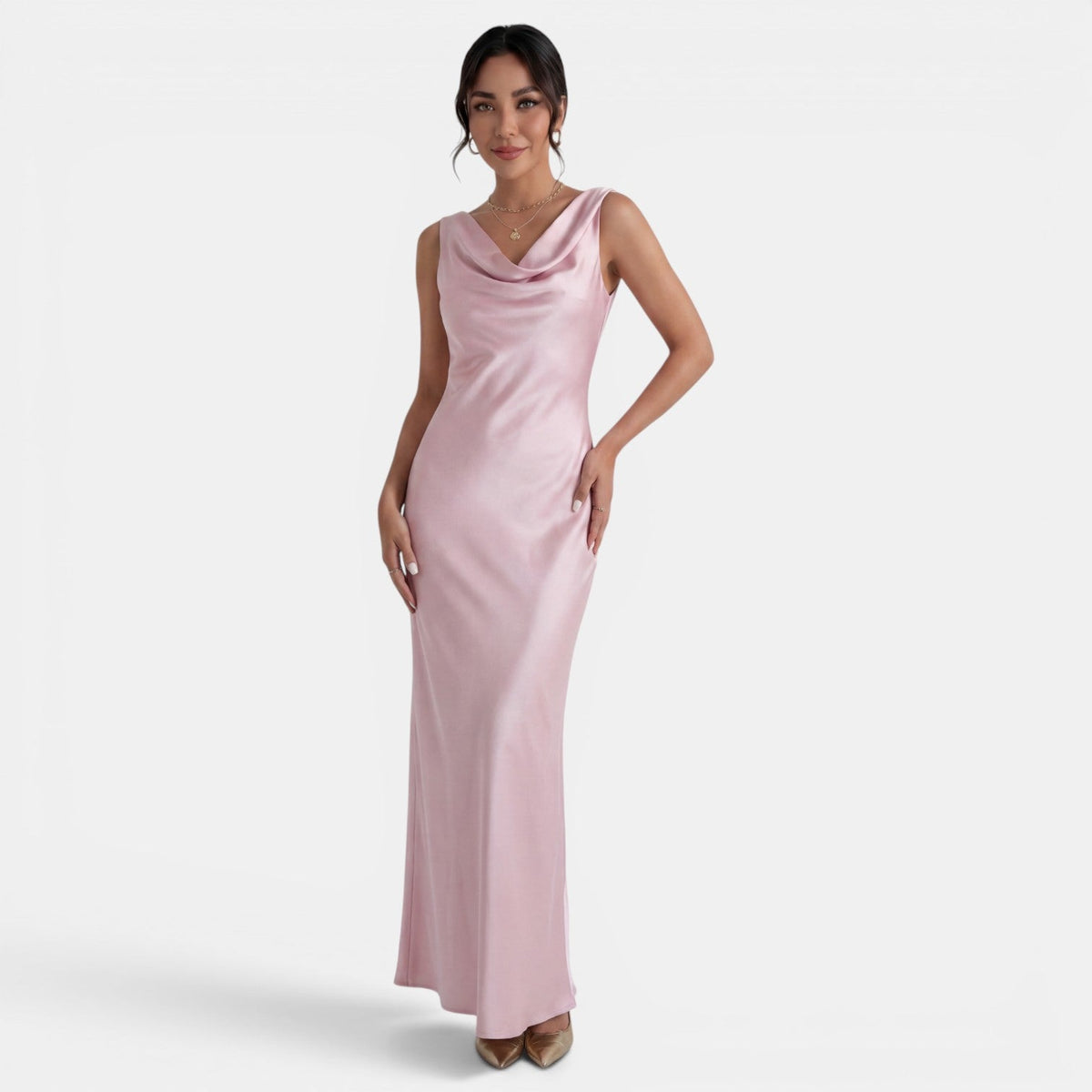 Women's Elegant Long Satin Dress
