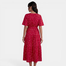 Women's V-Neck Polka Dot Midi Dress