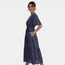 Women's V-Neck Polka Dot Midi Dress