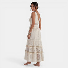 Women's Boho Lace V-Neck Maxi Dress