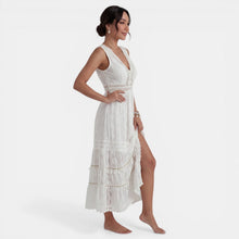 Women's Boho Lace V-Neck Maxi Dress