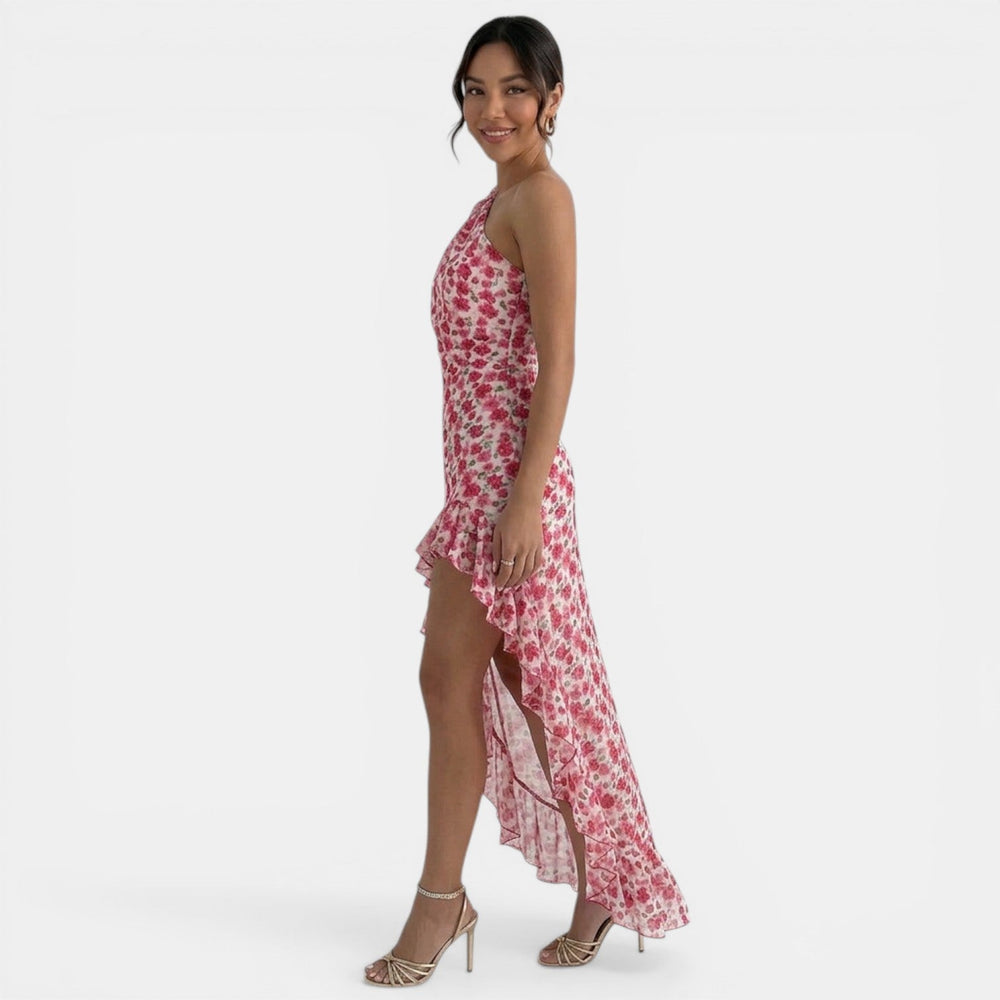Pink Floral Midi Dress