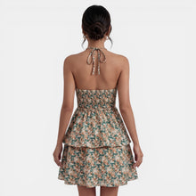 Boho Floral Halter Mini Dress