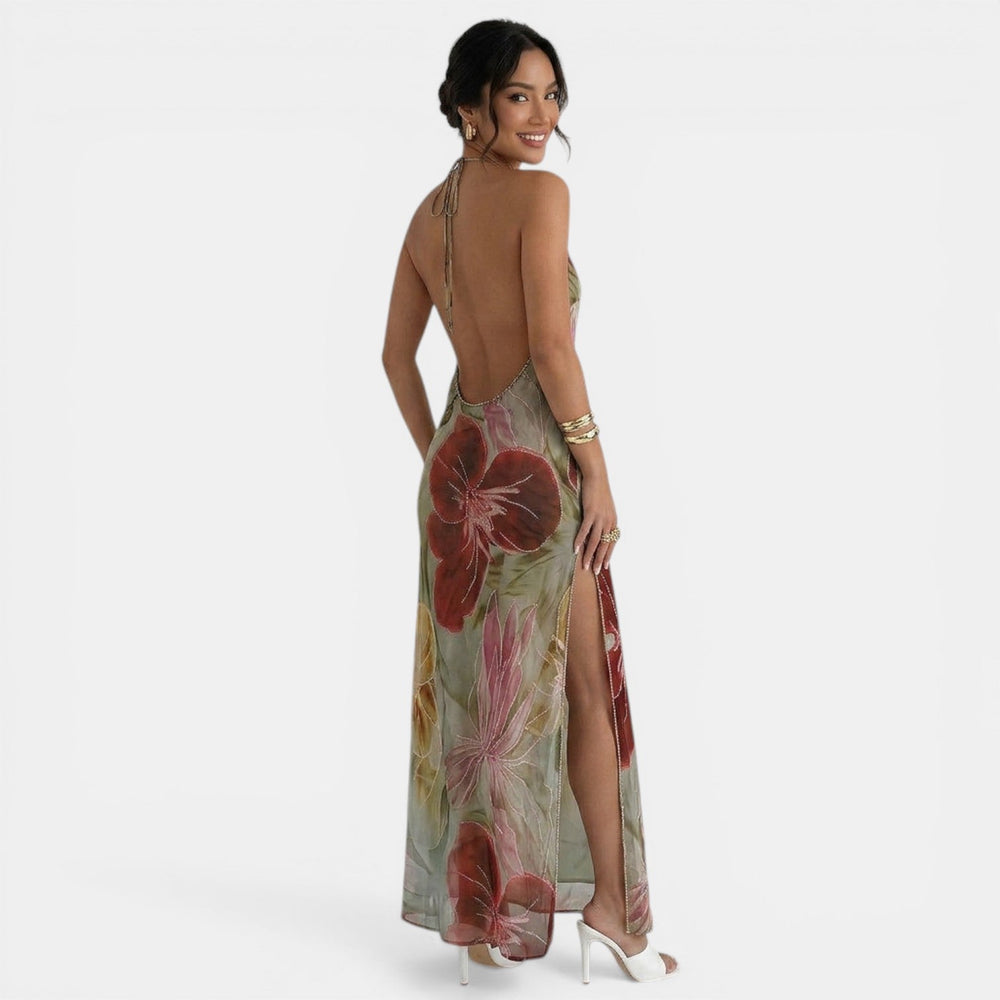 Sheer Floral Maxi Dress