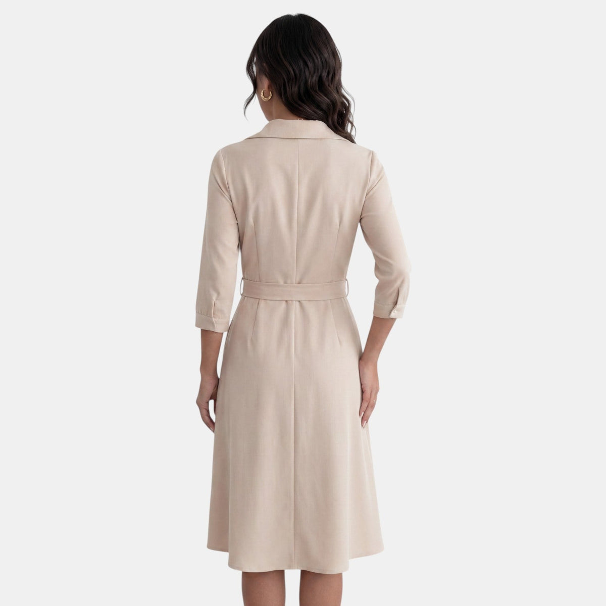 Women's Deep V-Neck Midi Dress