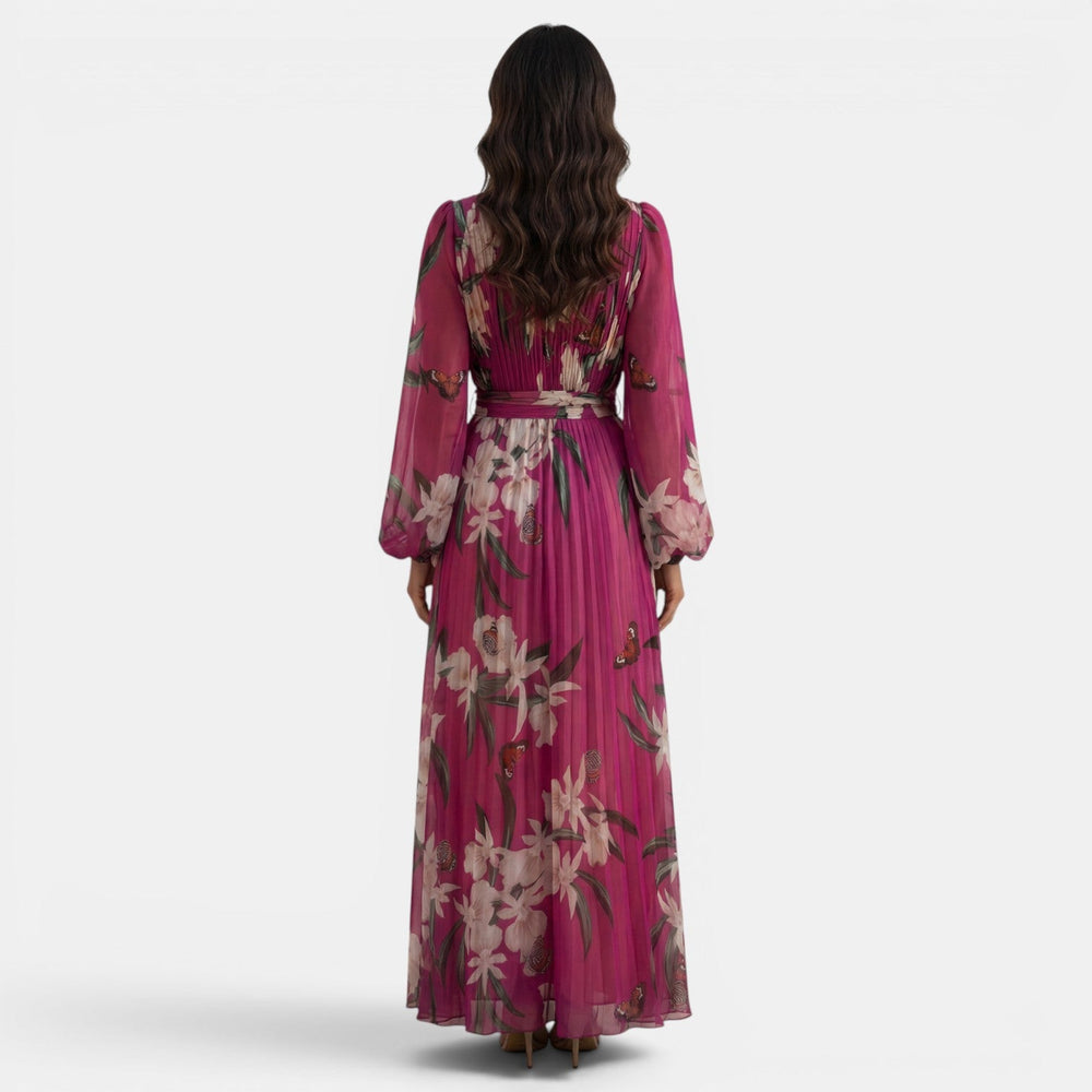 Women's Floral V-Neck Maxi Dress