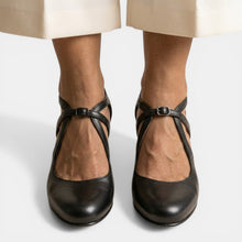 Women's Leather T-Strap Heel Sandals