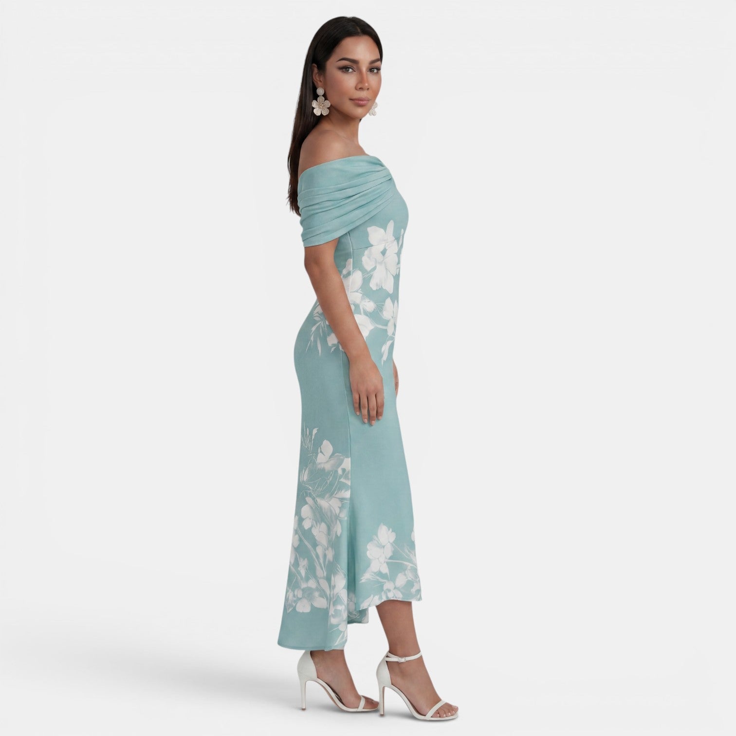 Elegant Women's Floral Midi Dress