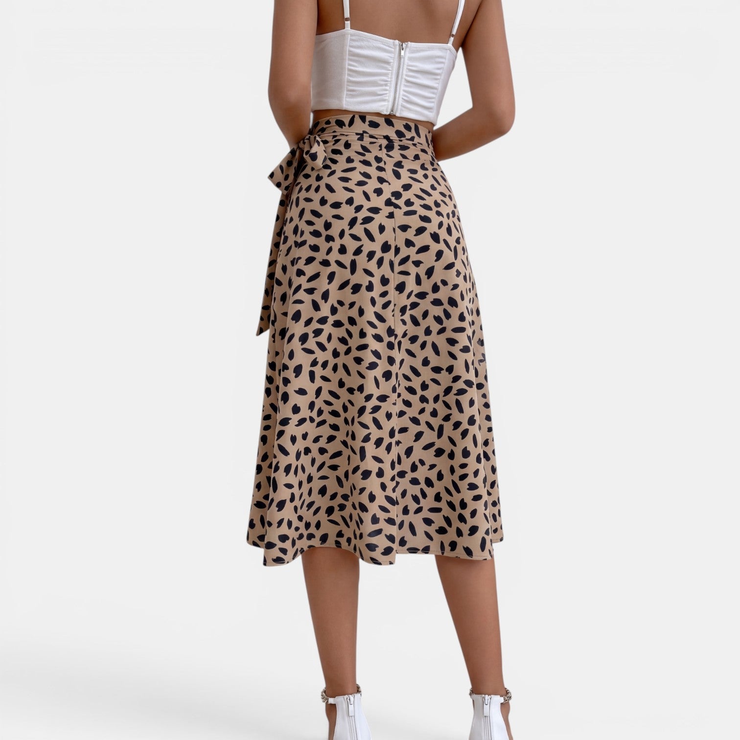 Women's Printed Wrap Skirt with Tie