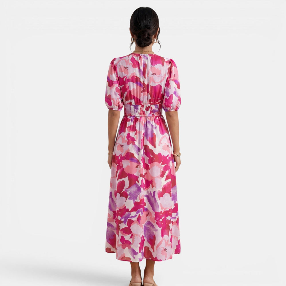Women's V-Neck Floral Midi Dress