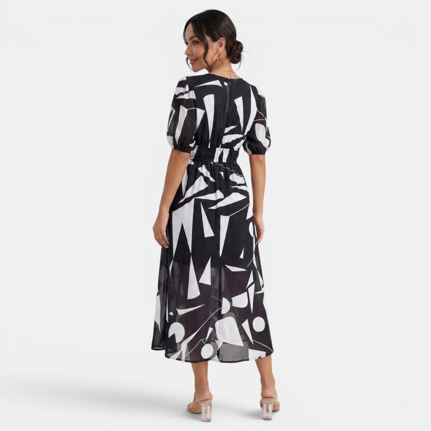 Women's V-Neck Floral Midi Dress