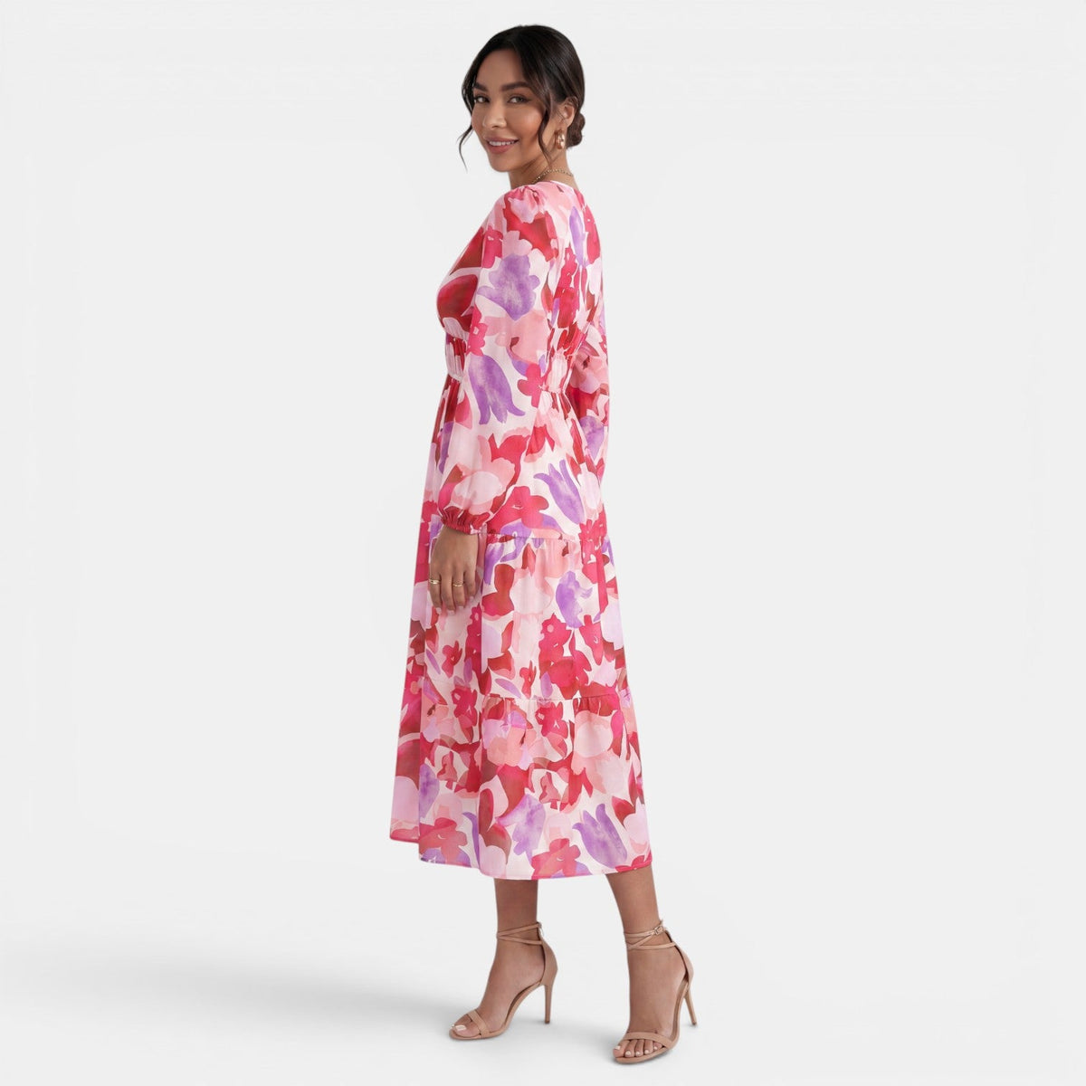 Women's Printed Boho Midi Dress