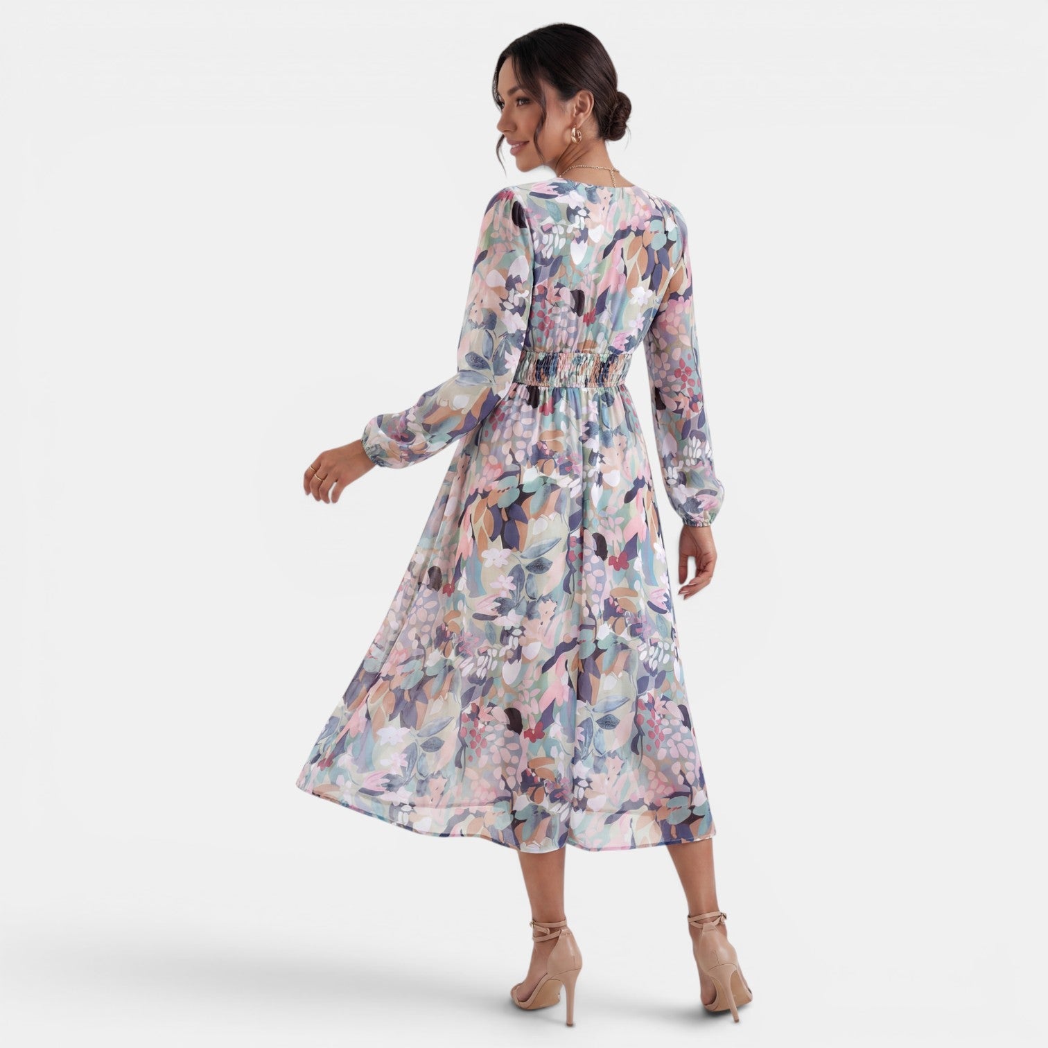 Women's Printed Boho Midi Dress
