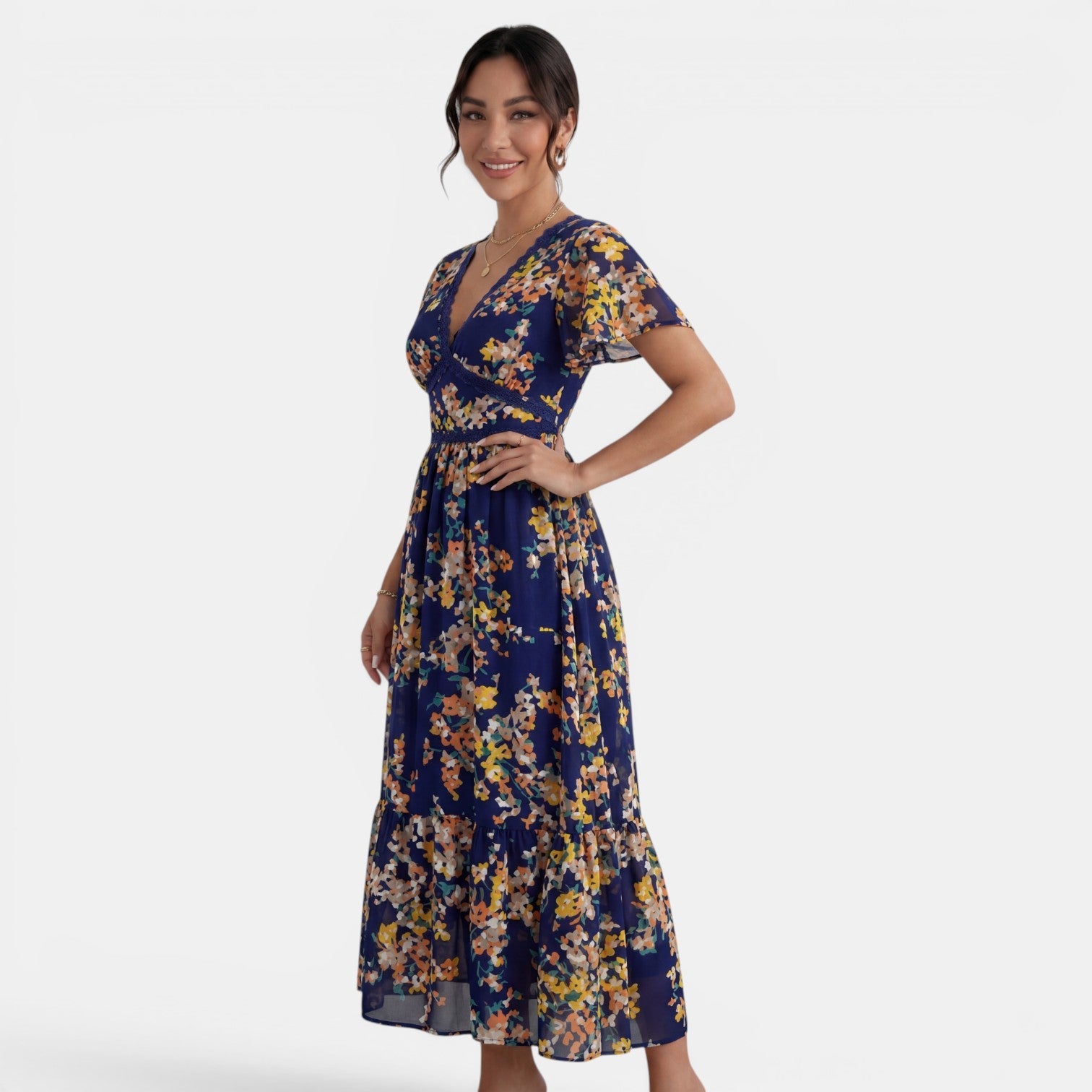 Women's Summer Floral Midi Dress