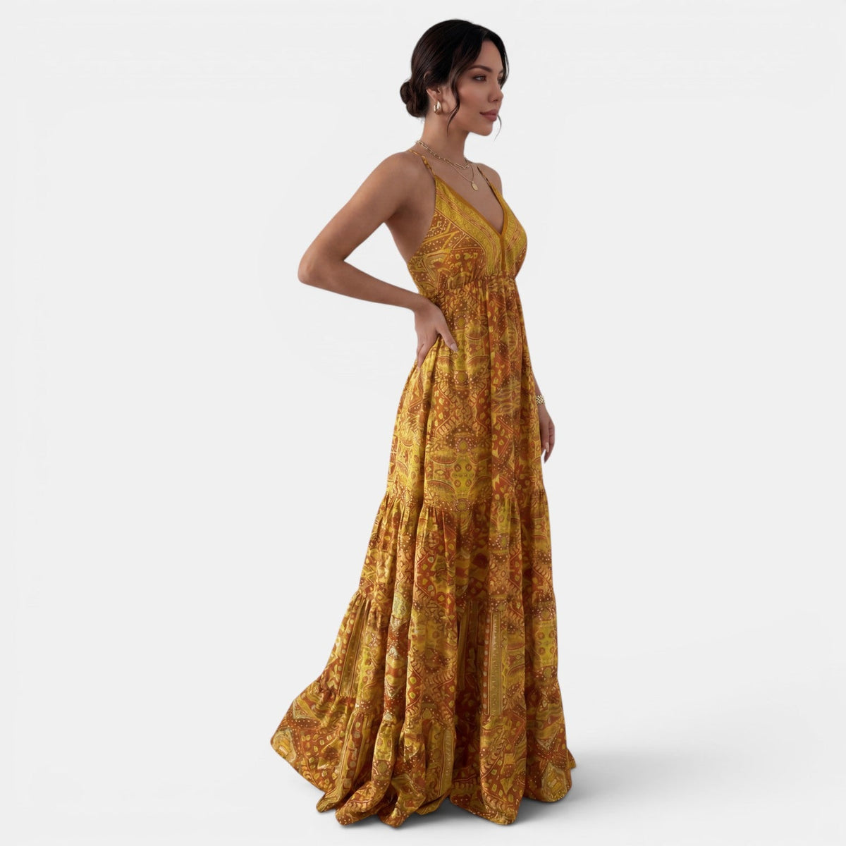 Women's Summer Boho Maxi Dress with Straps