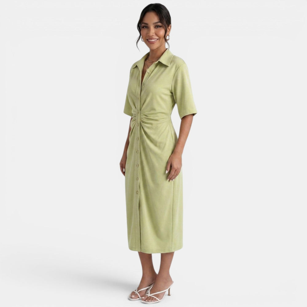 Elegant Shirt Midi Dress