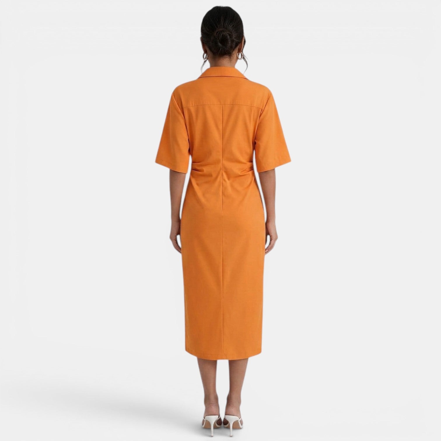 Elegant Shirt Midi Dress