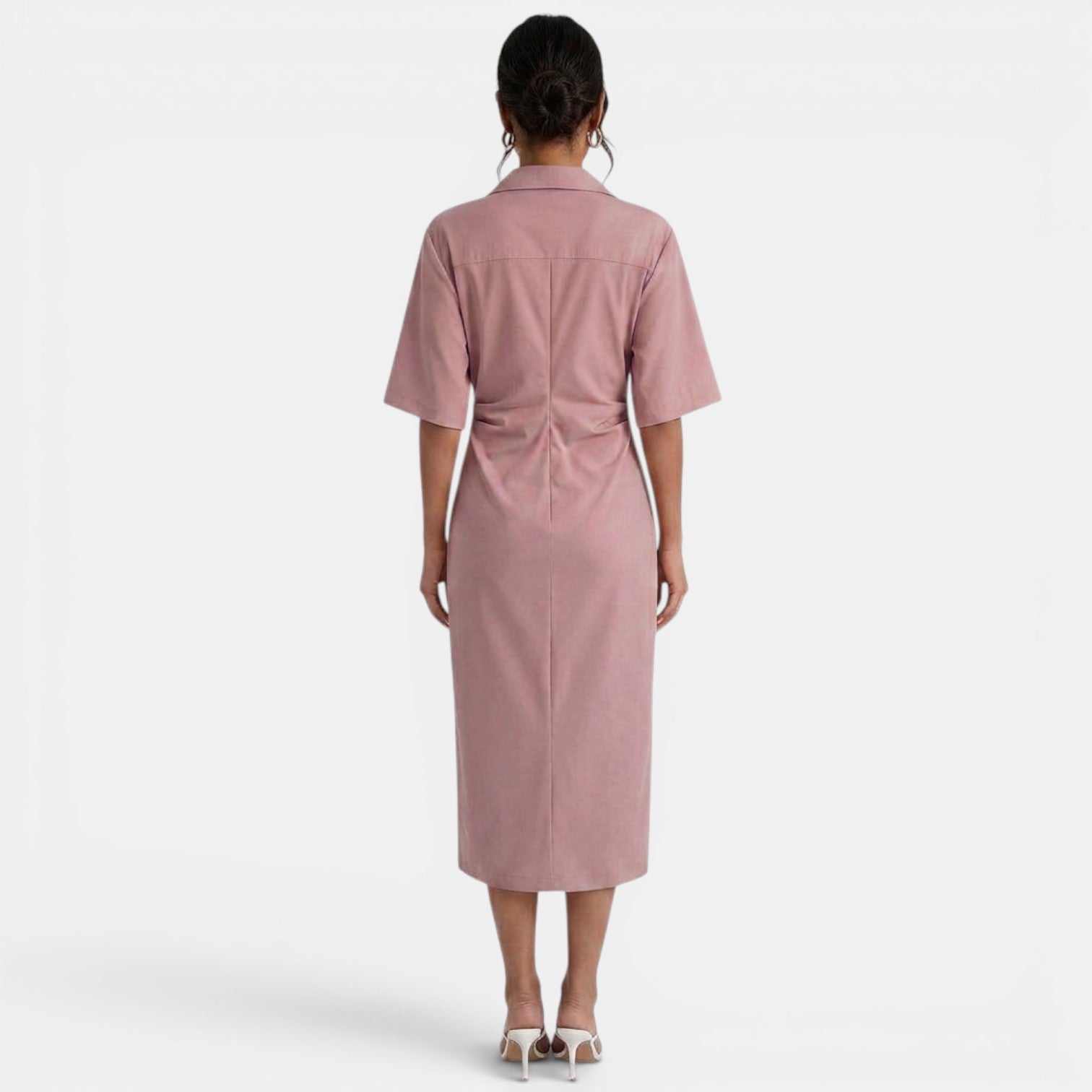 Elegant Shirt Midi Dress