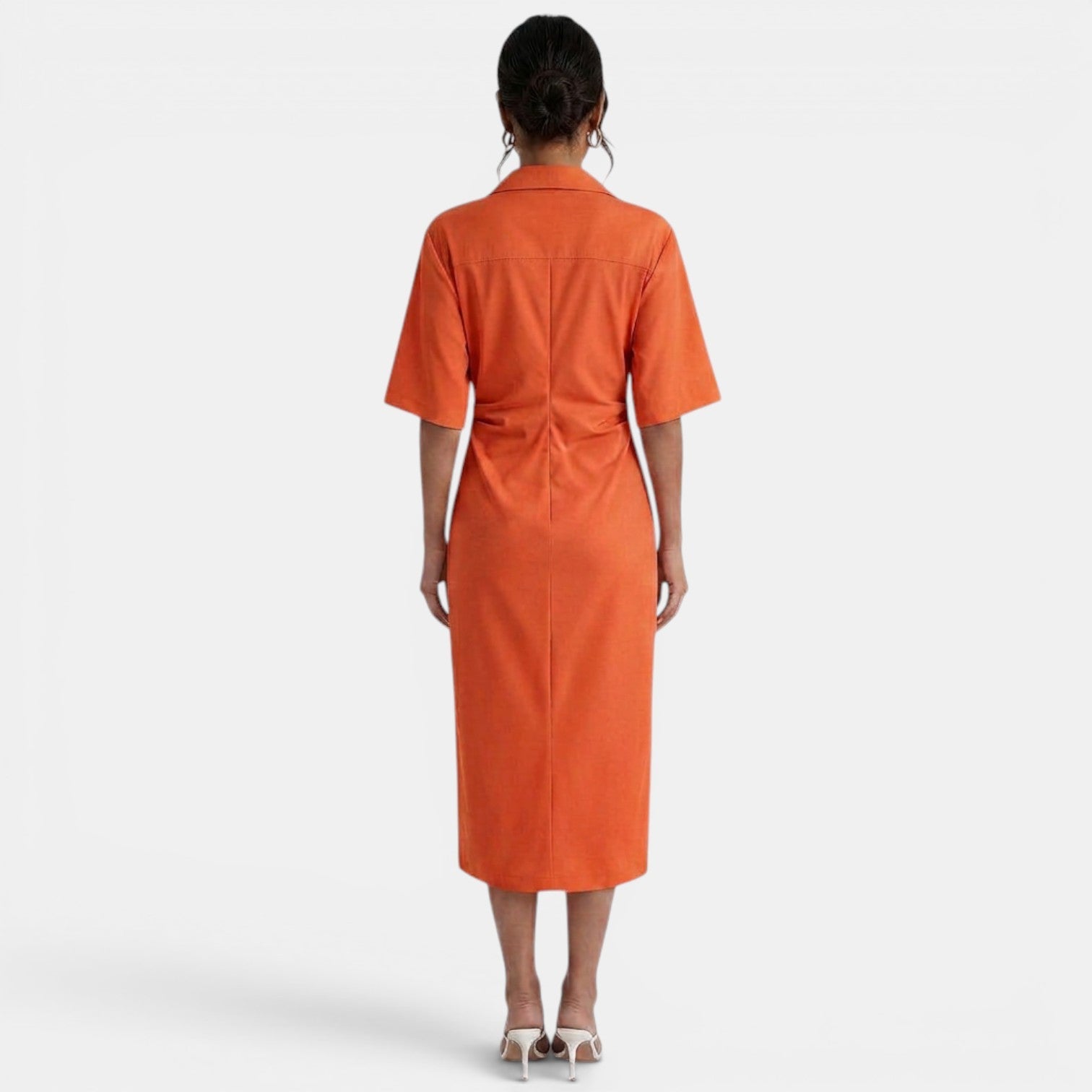 Elegant Shirt Midi Dress