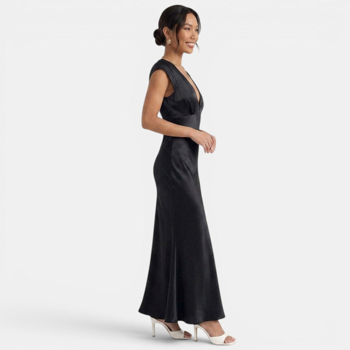 Long V-neck Guest Dress