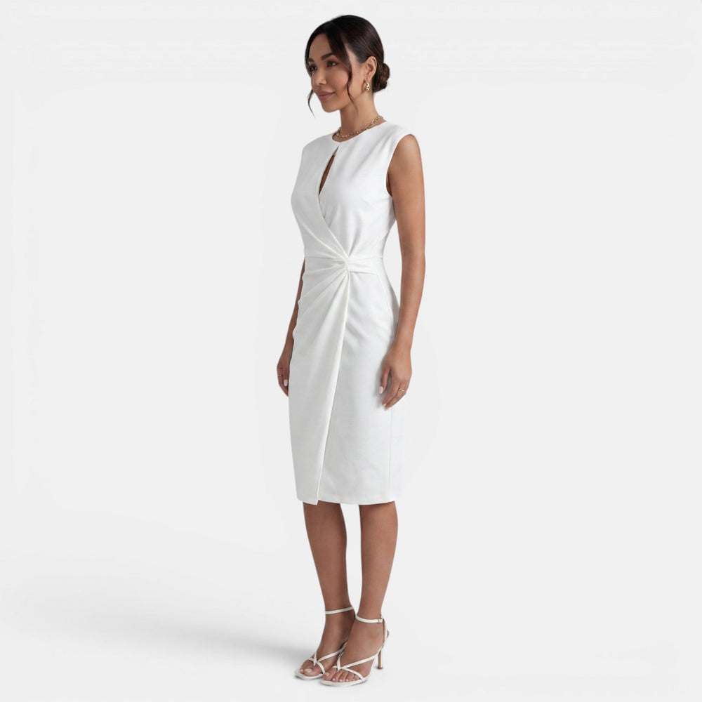 Women's Elegant Draped Midi Dress