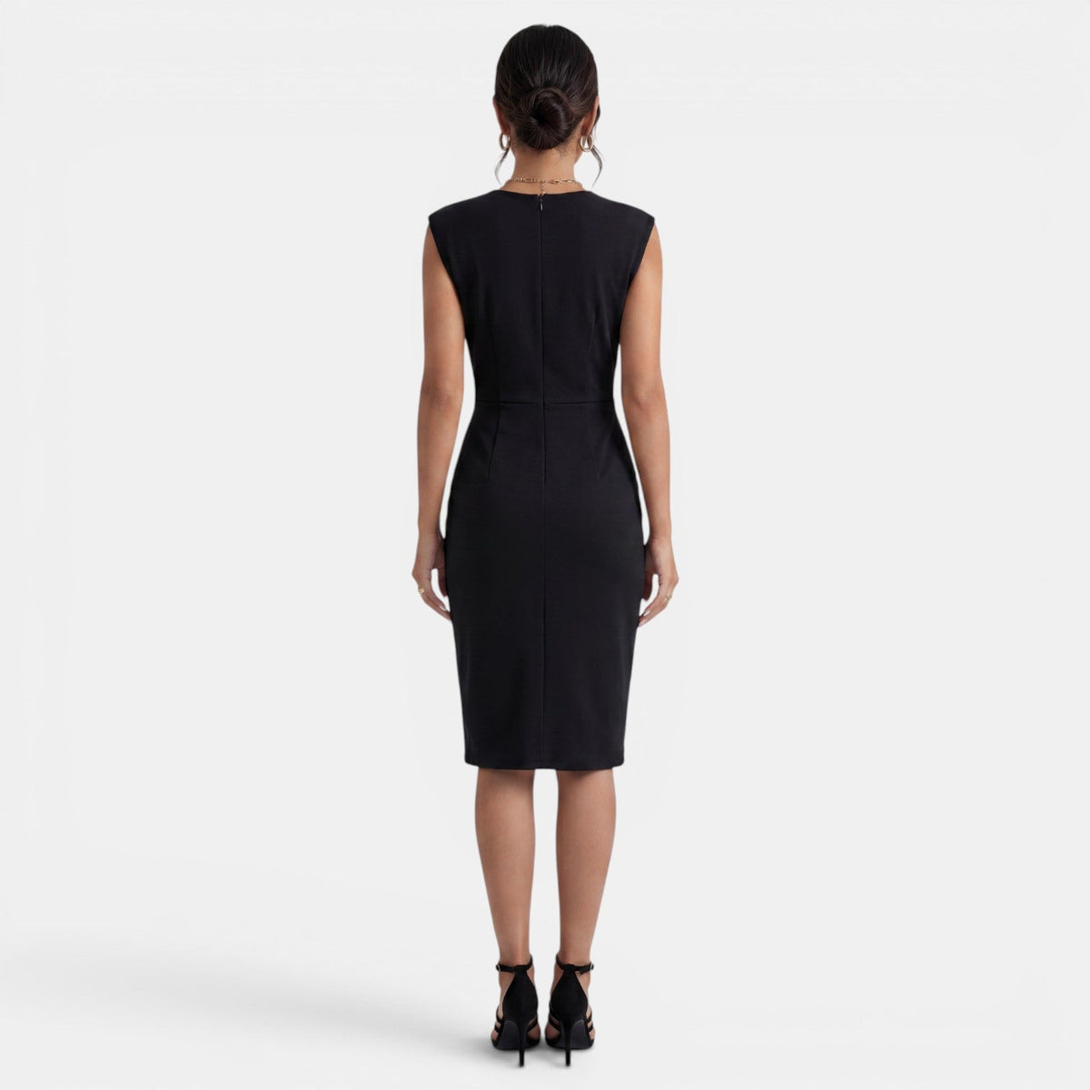Women's Elegant Draped Midi Dress