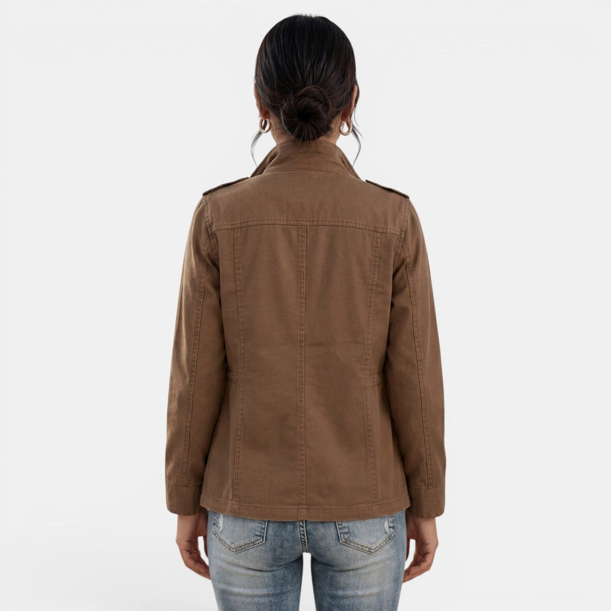 Women's Casual Mid-Season Jacket with Zipper