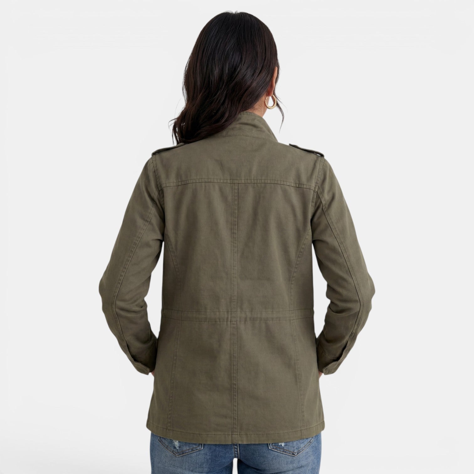 Women's Casual Mid-Season Jacket with Zipper