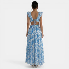 Floral Maxi Ruffle V-Neck Dress