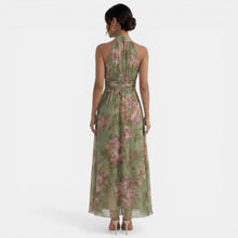 Women's Green Floral Maxi Dress