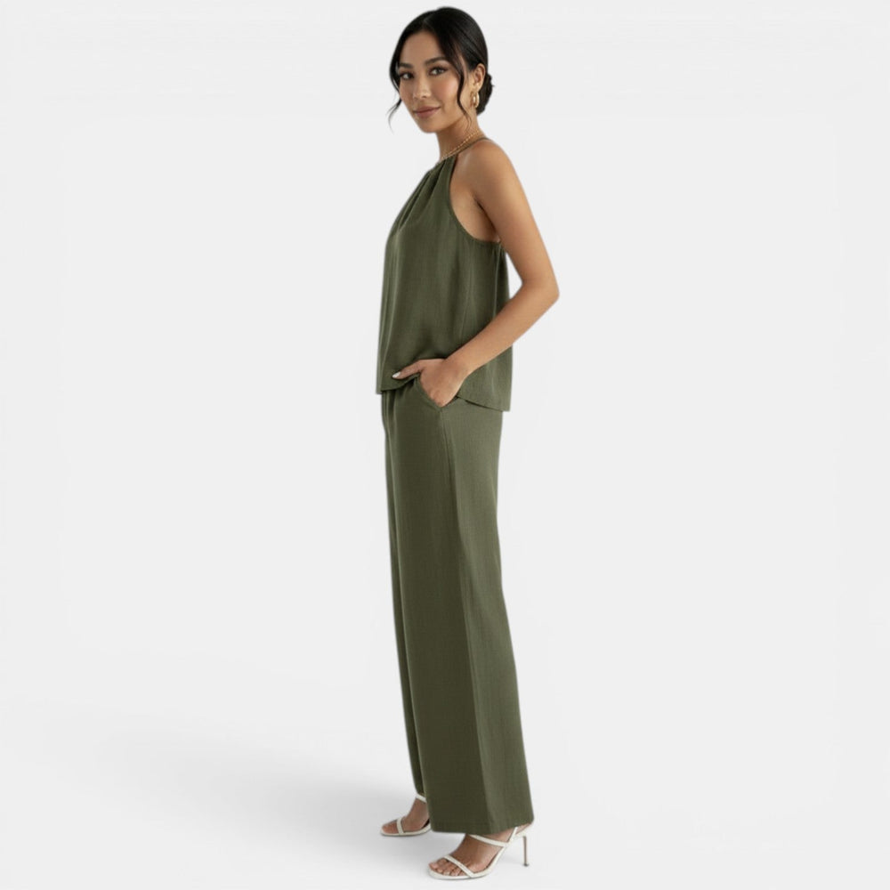 Women's Linen Halter Set