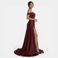 Off-Shoulder Party Dress with High Slit
