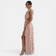 Floral Maxi Ruffle V-Neck Dress