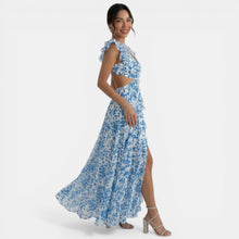 Floral Maxi Ruffle V-Neck Dress
