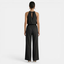 Women's Linen Cutout Halter Top and Wide-Leg Pants Set