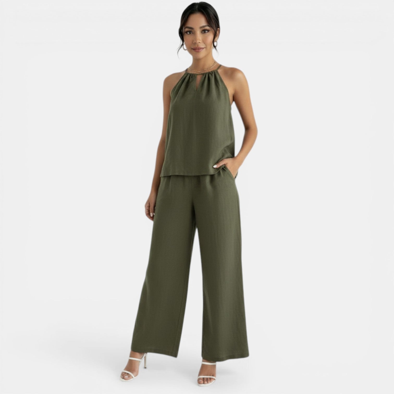 Women's Linen Halter Set